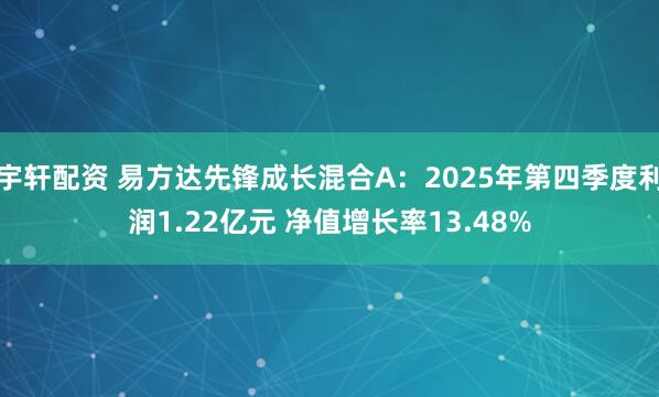 宇轩配资 易方达先锋成长混合A：2025年第四季度利润1.22亿元 净值增长率13.48%