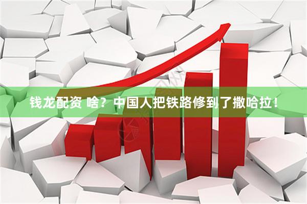钱龙配资 啥？中国人把铁路修到了撒哈拉！
